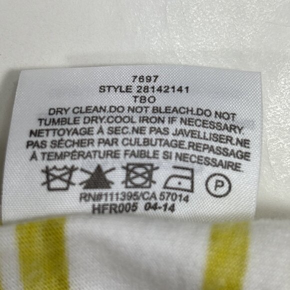 Tory Burch 100% Cotton Blue Yellow Striped Boat Neck 3/4 Sleeve Women's Large - Picture 7 of 9